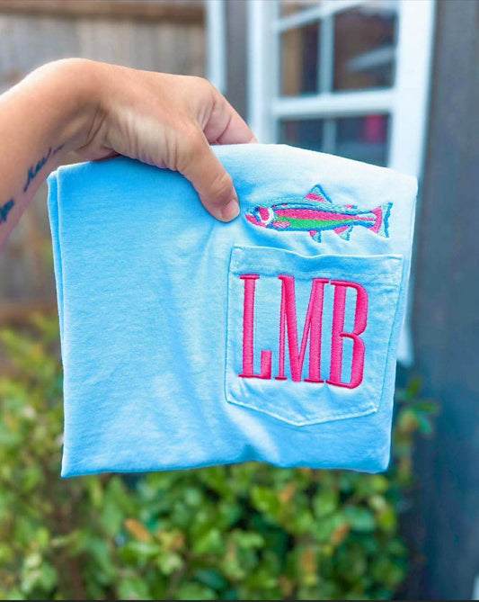 Neon Trout - CC Pocket Tee with Monogram