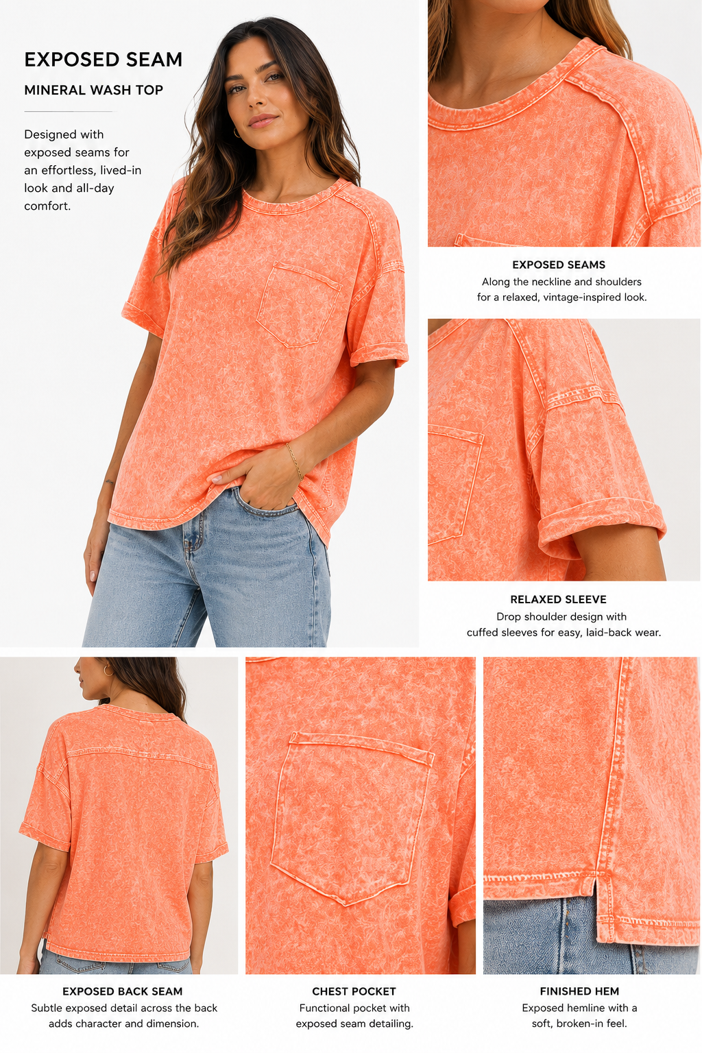 Washed & Relaxed Essential Tee | Zenana