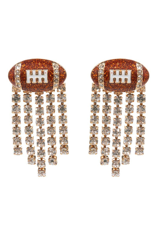 Goal Line Dangles Football Earrings