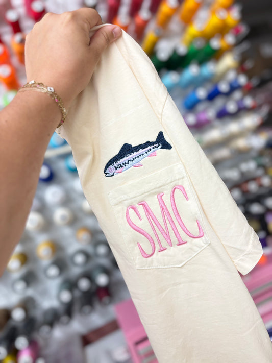 Trout - CC Pocket Tee with Monogram