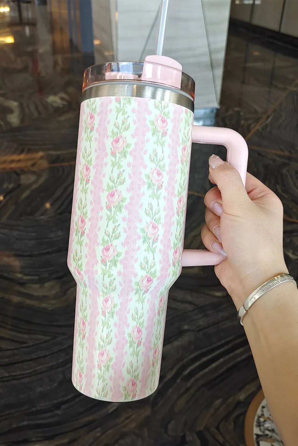 Pink Petals Tumbler | 40oz STAINLESS STEEL
