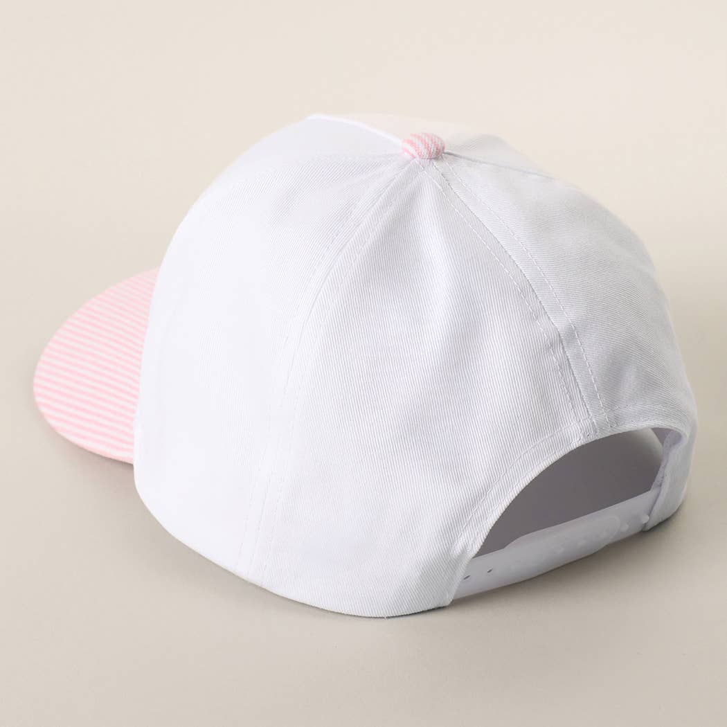 AMERICAN MADE MAMA Embroidered Striped Trucker Hat