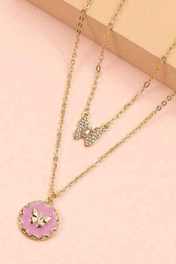 BUTTERFLY STARBURST HAMSA HEART EPOXY NECKLACE