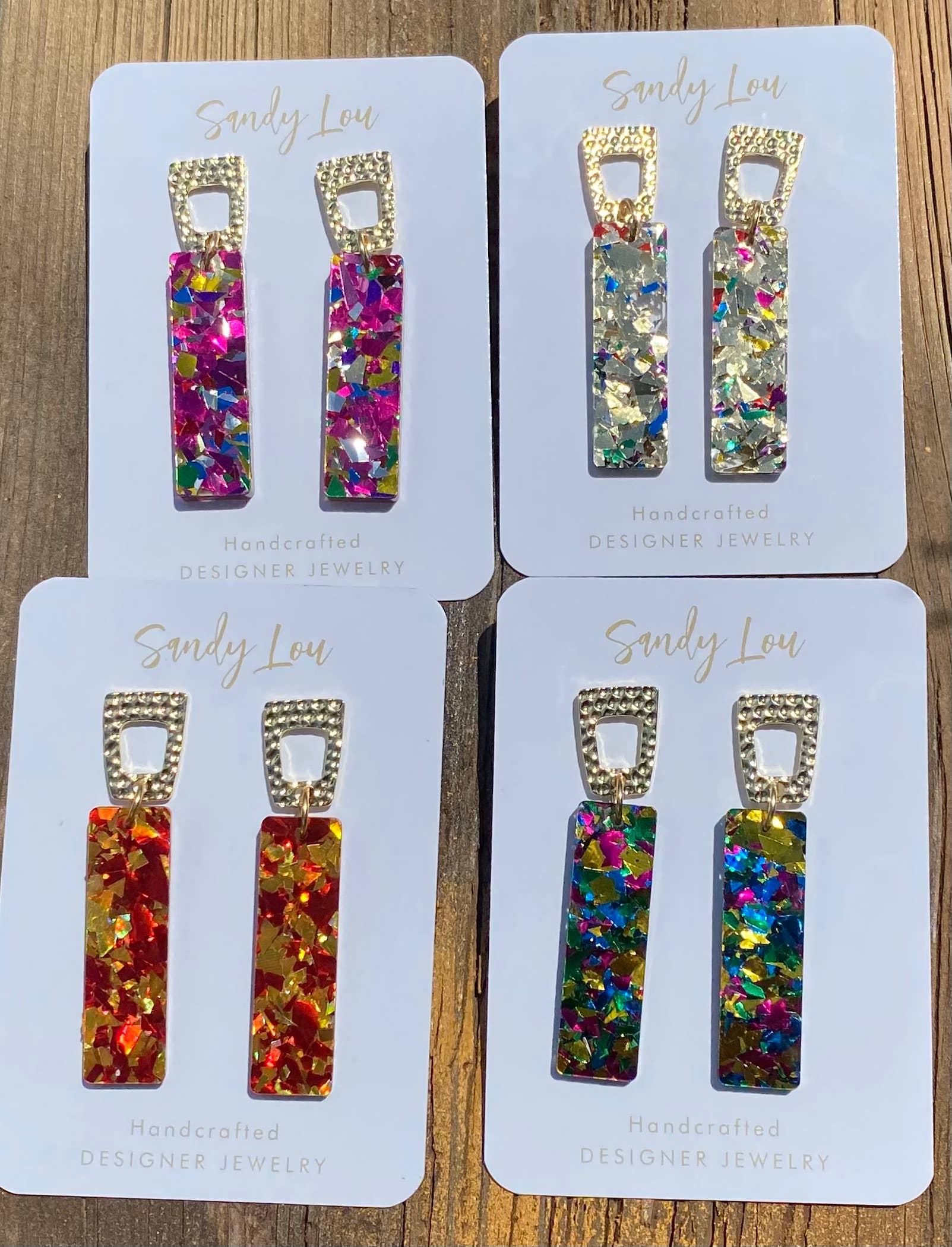 Confetti Glam Dangle Sticks Earrings