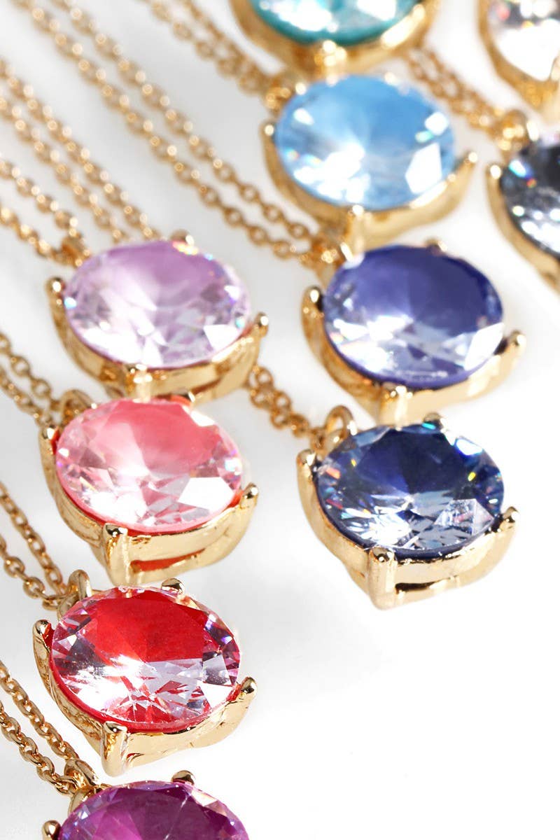 Cubic Zirconia Pendant Short Necklace