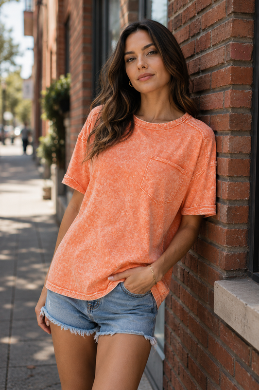 Washed & Relaxed Essential Tee | Zenana