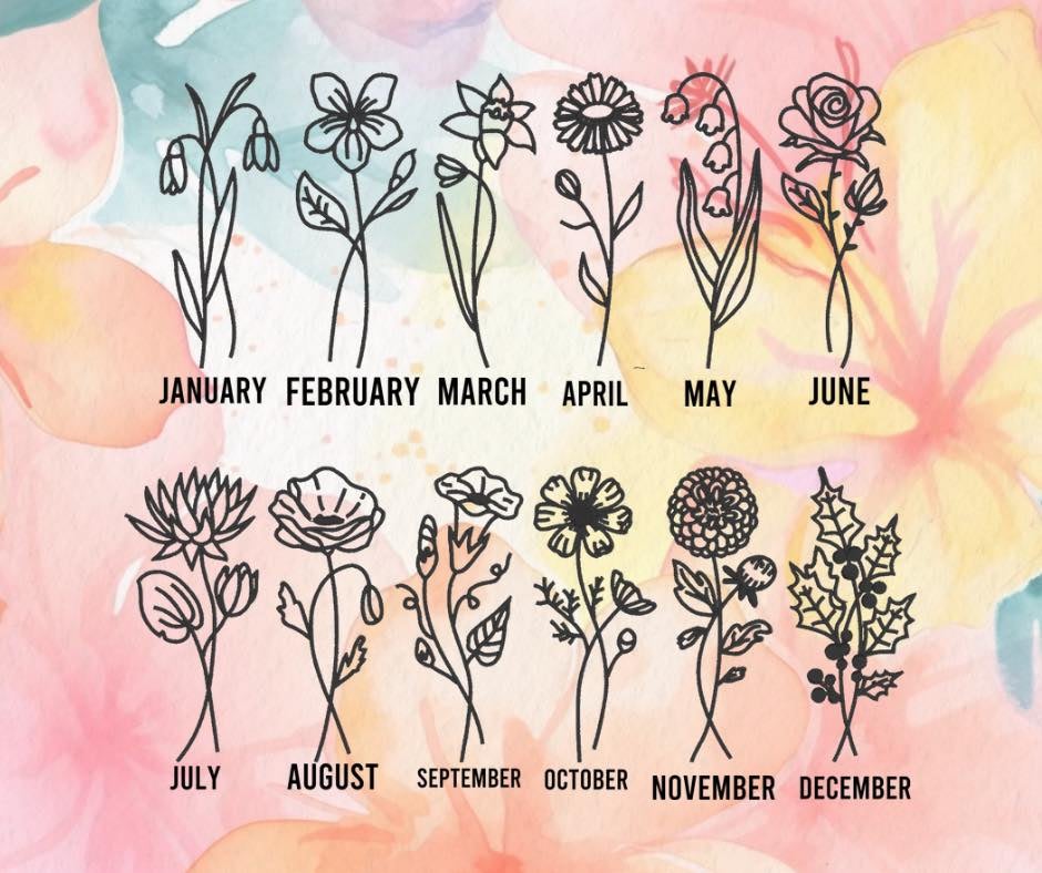 Custom Birth Month Embroidery