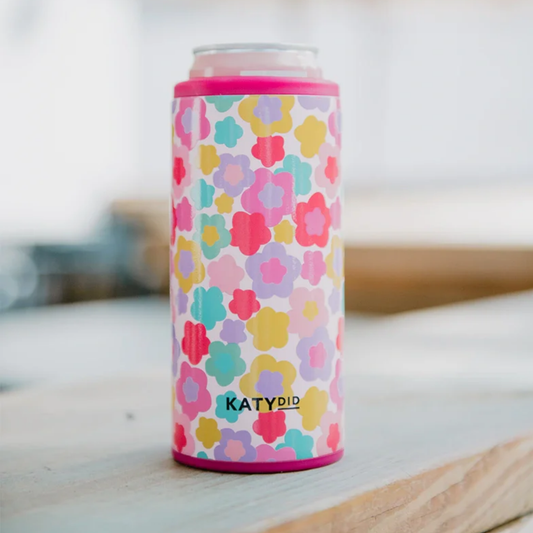 Groovy Bloom Slim Can Koozie