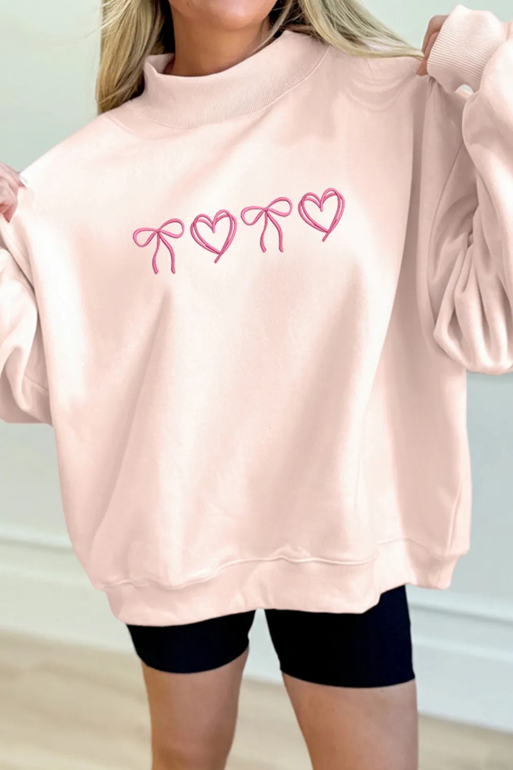 Sweetheart Bows Mockneck