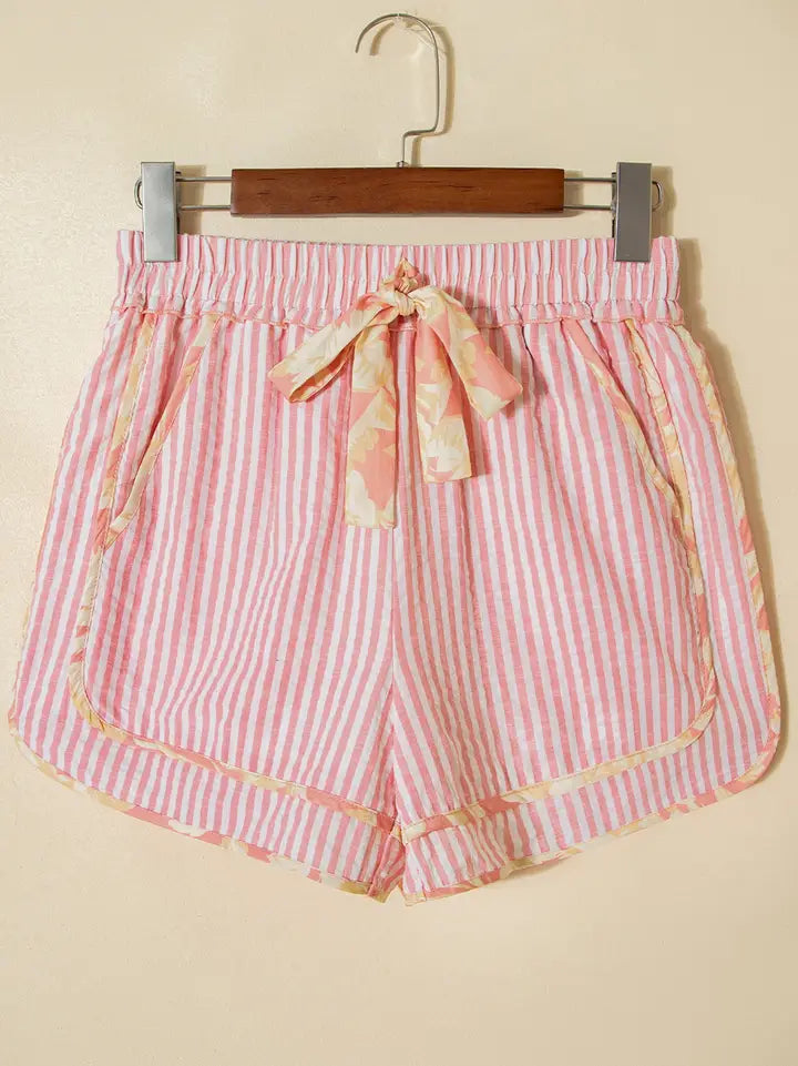 Blush Bloom Ribbon Tie Shorts