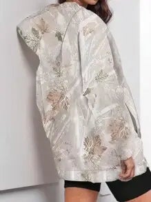 Trendy Viral Forest Camo Print Oversized Hoodie