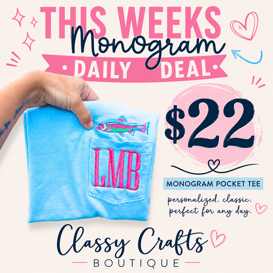 Neon Trout - CC Pocket Tee with Monogram