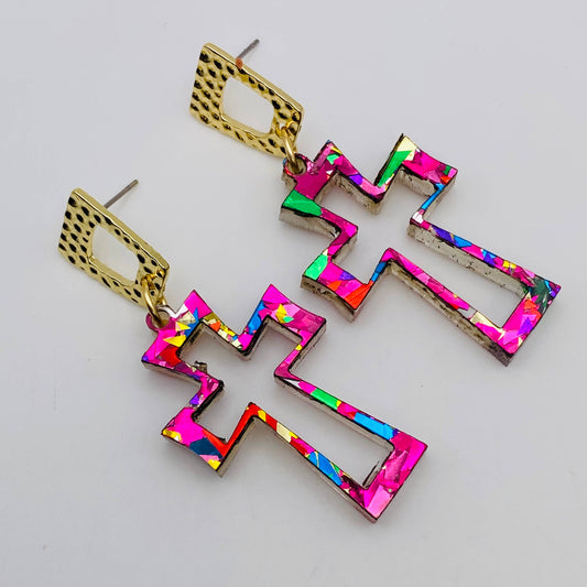 Crucifix Paparazzi Cross Acrylic Earrings