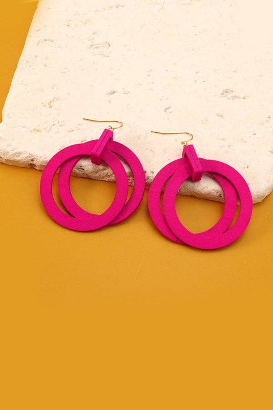 DOUBLE WOODEN HOOP EARRINGS