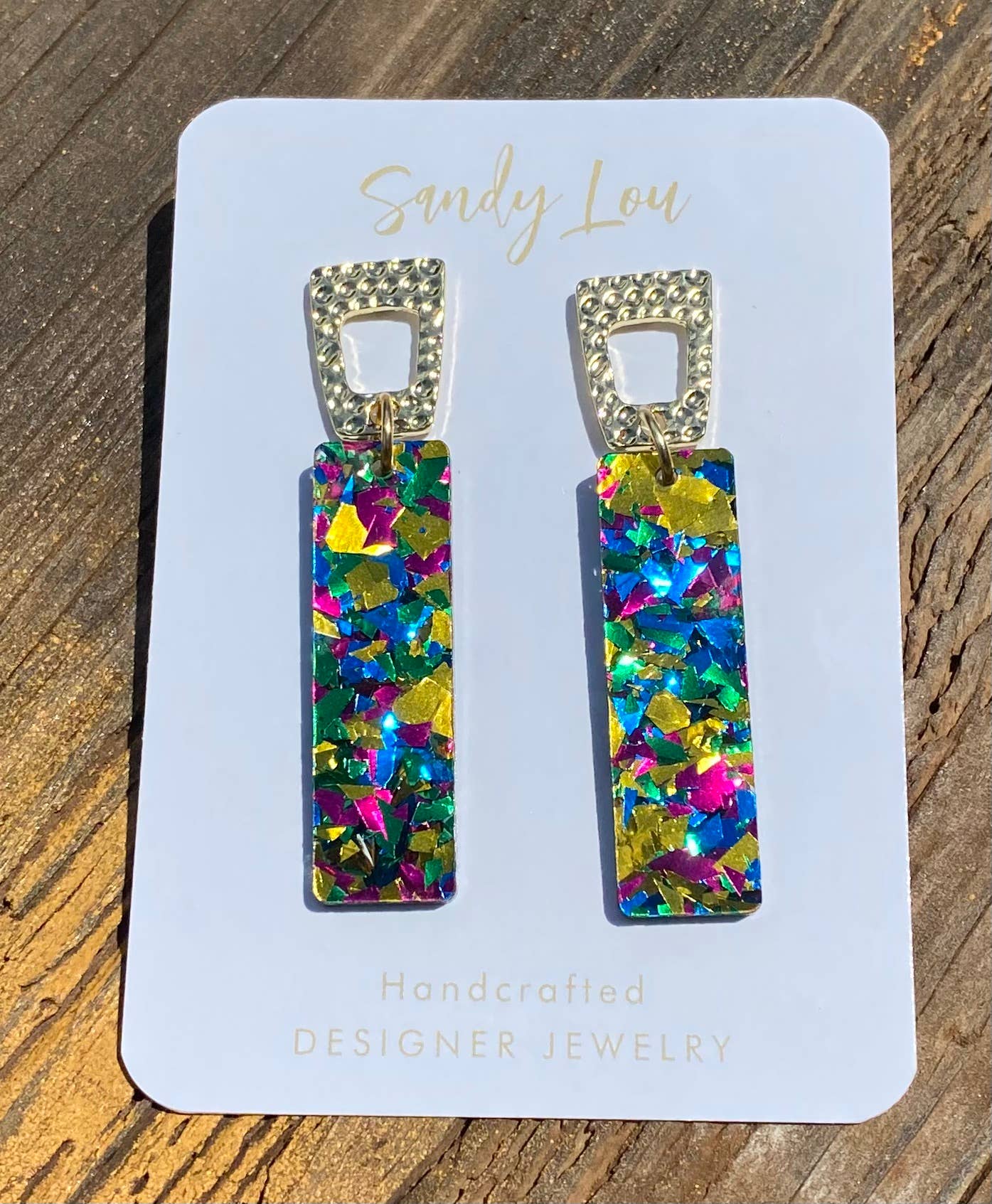 Confetti Glam Dangle Sticks Earrings