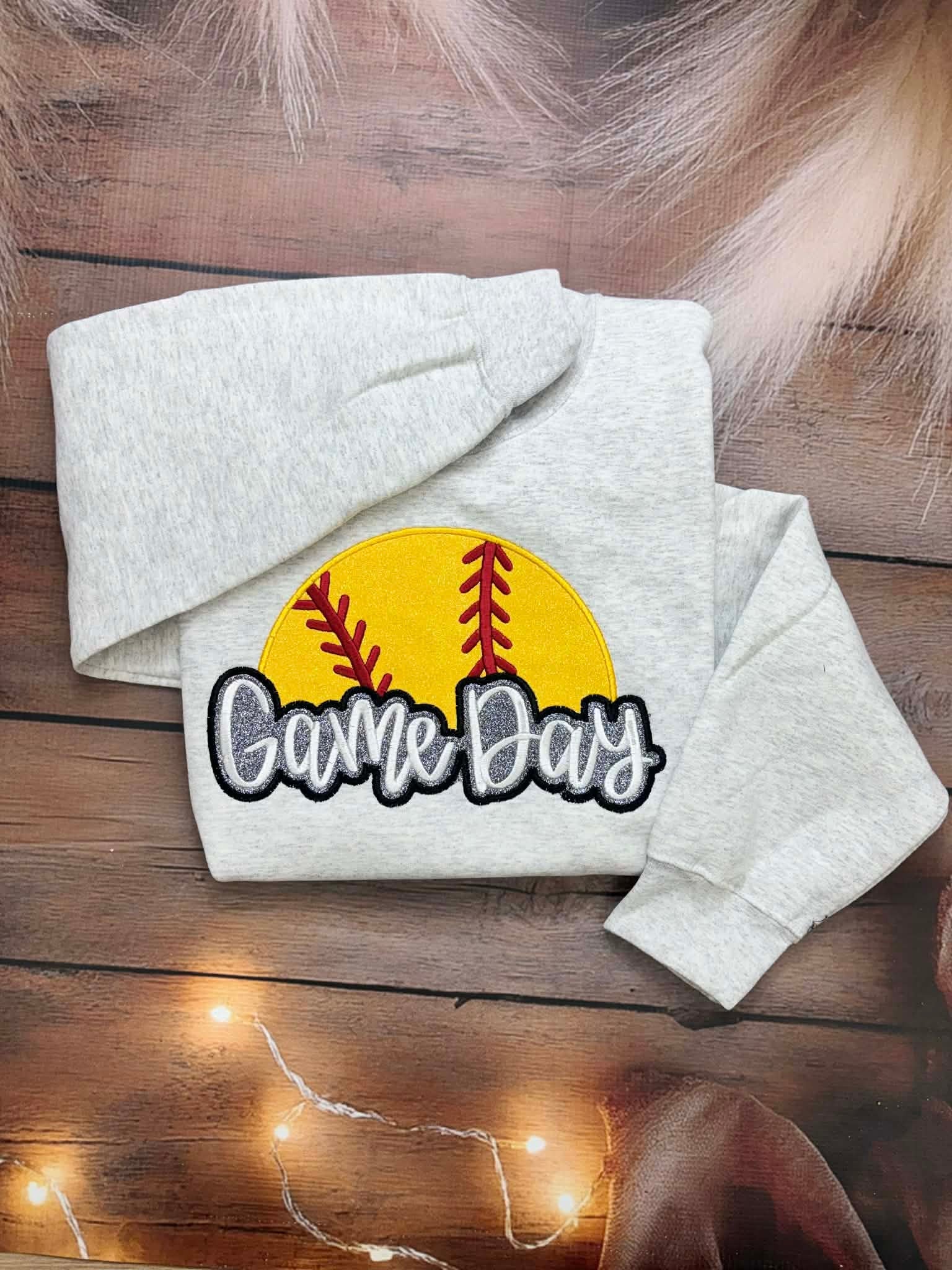 Game Day Glitter Applique Embroidery
