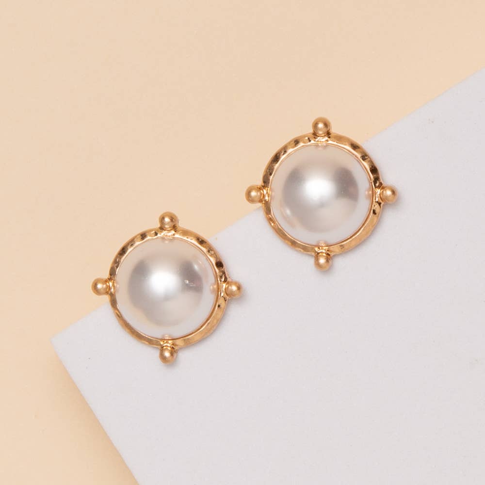 Marble Stone Stud Earrings