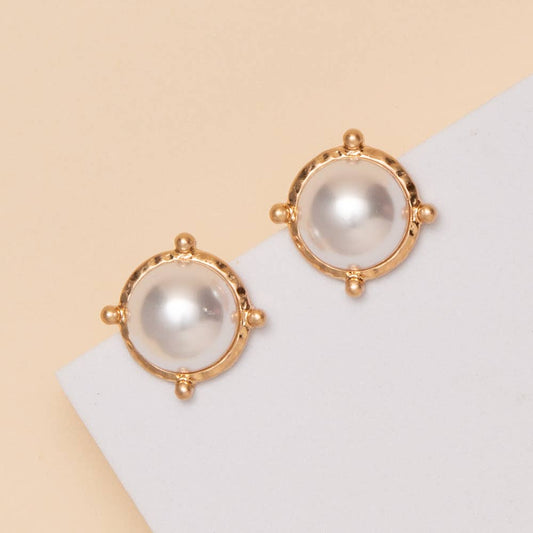 Marble Stone Stud Earrings