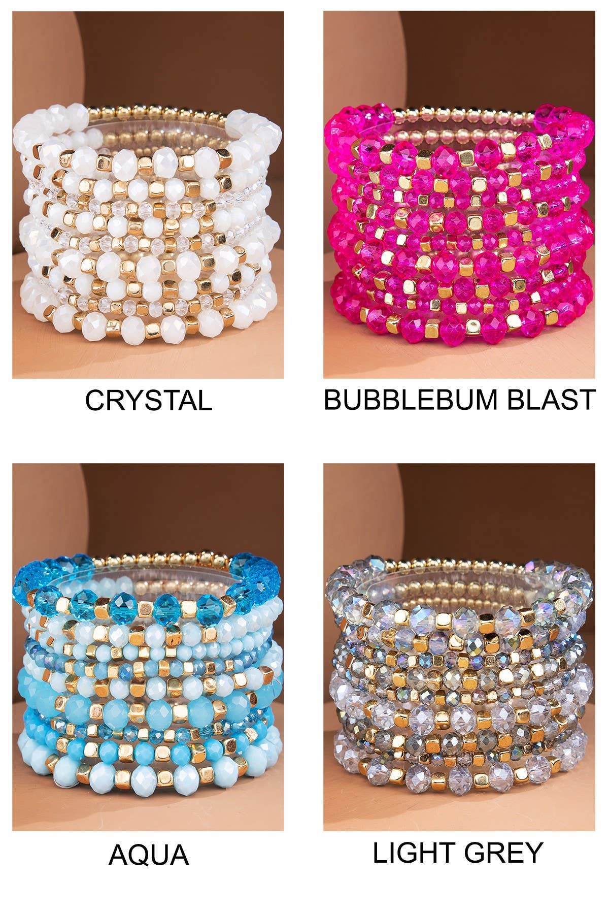 Colorful Stackable Beaded Stretch Bracelet