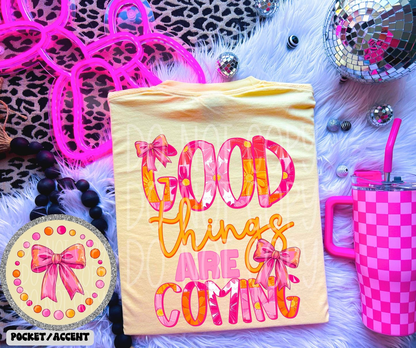 Floral Bow Good Things Are Coming Tee