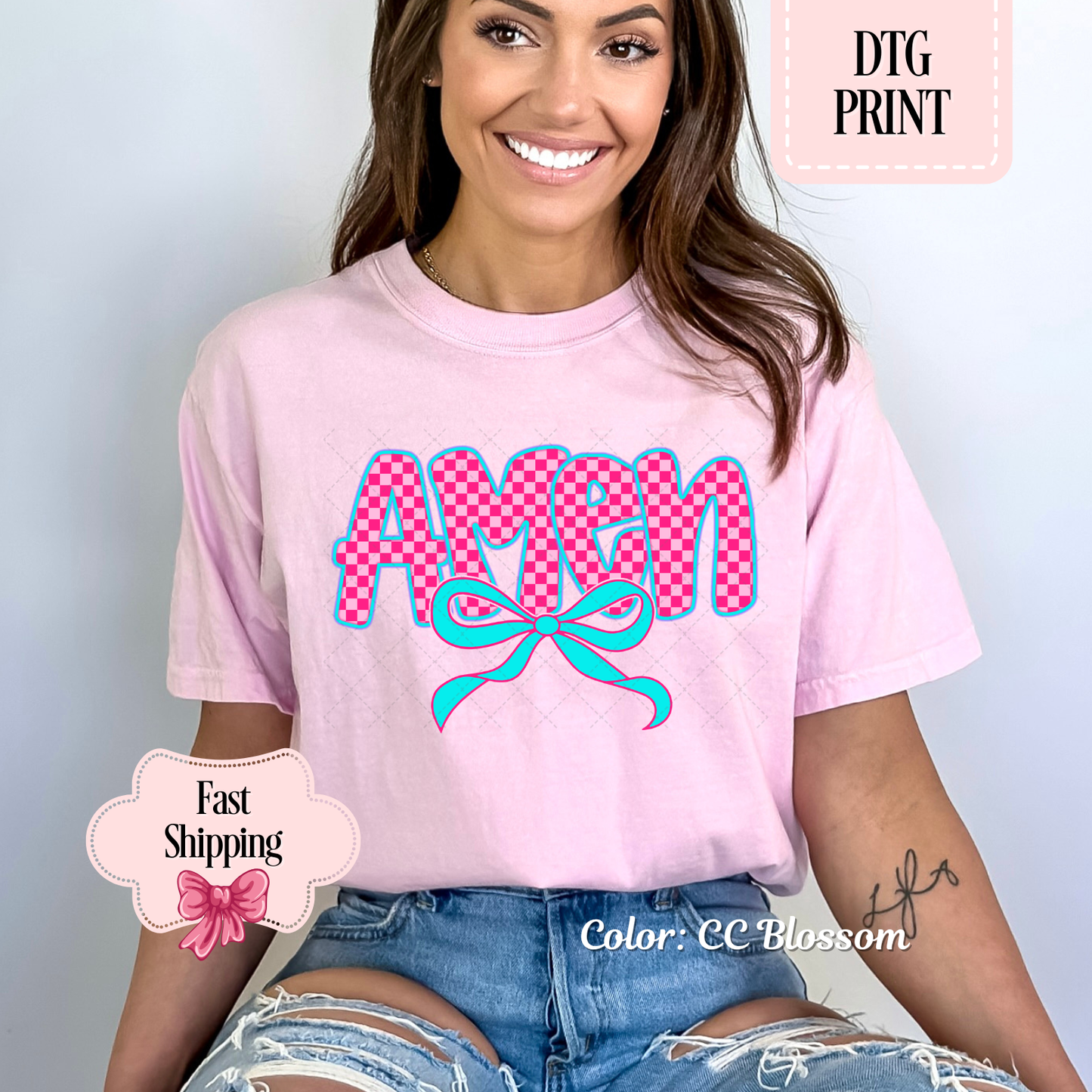 Amen Checkered Bow
