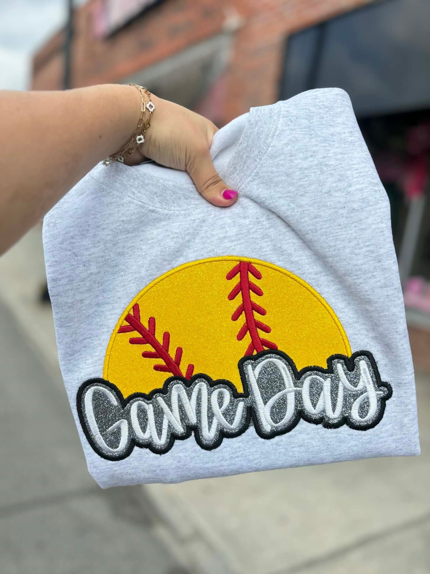 Game Day Glitter Applique Embroidery