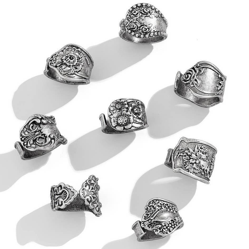VINTAGE BOHO FLORAL STATEMENT RING