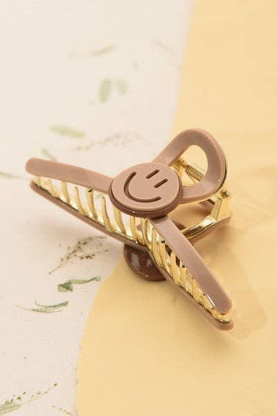LARGE SMILEY CELLULOSE HAIR CLAW CLIPS