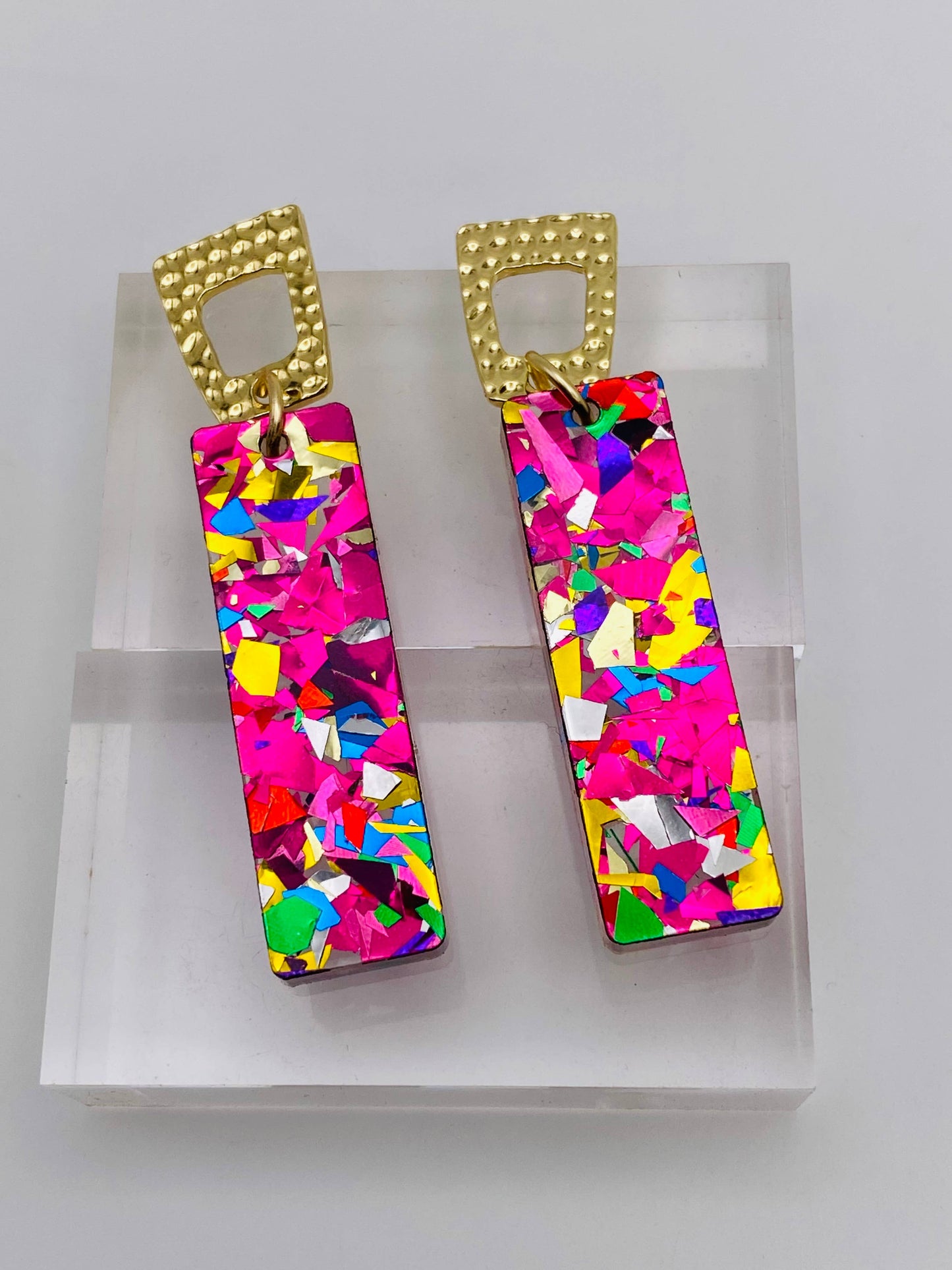 Confetti Glam Dangle Sticks Earrings
