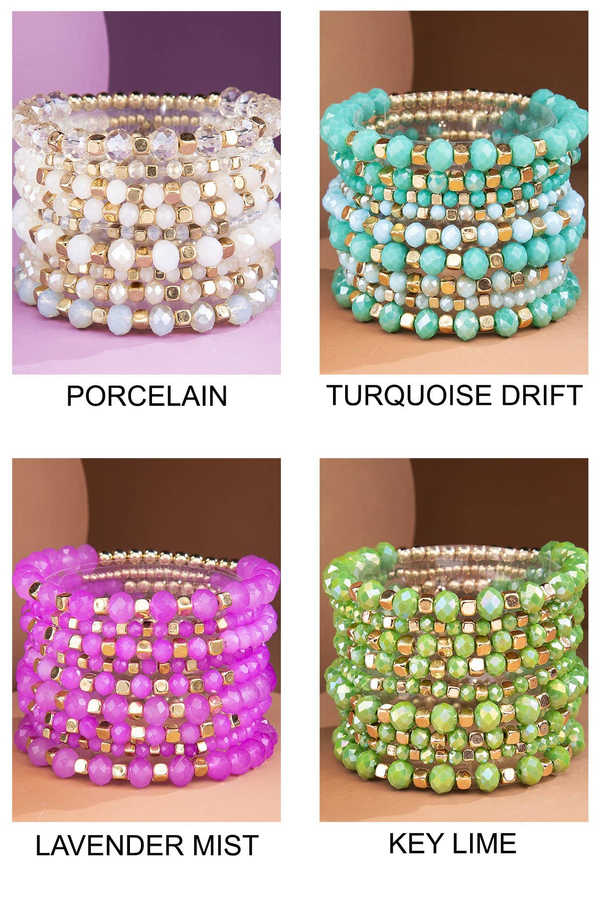 Colorful Stackable Beaded Stretch Bracelet