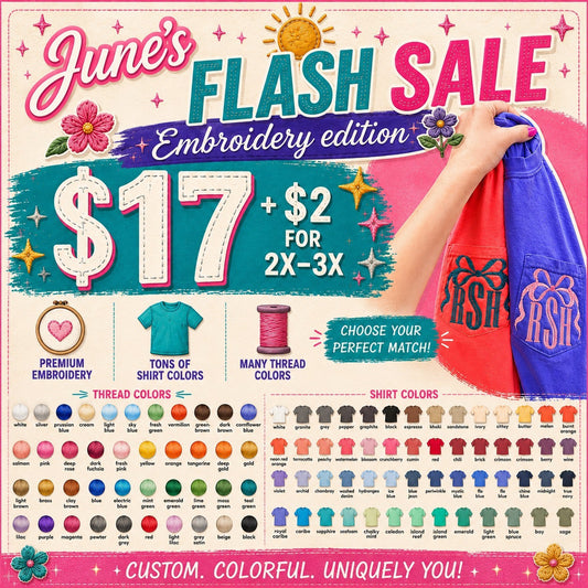 June’s Embroidery FLASH SALE