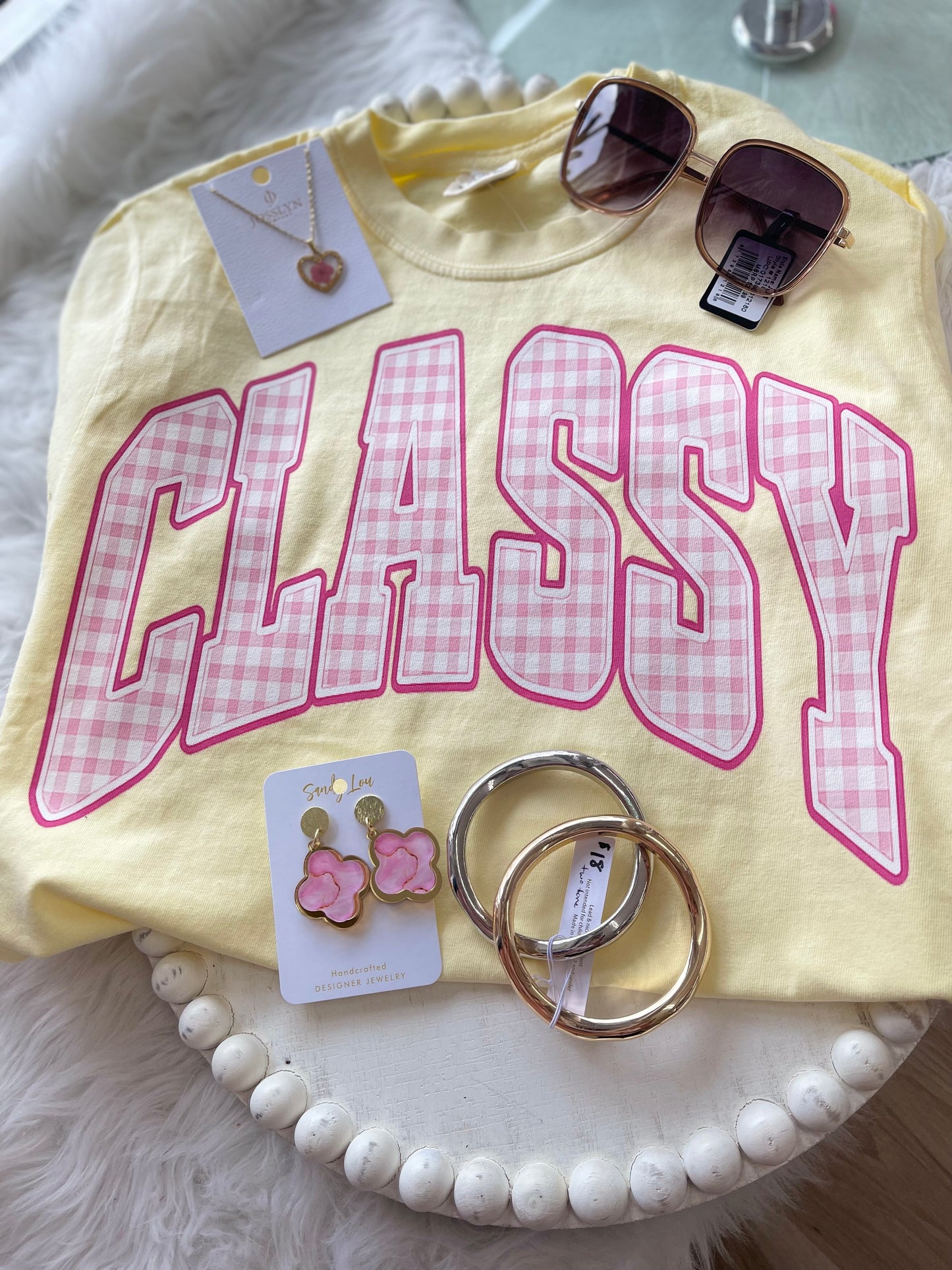 Classy Pink Gingham Graphic Tee | Trendy Tee | Butter