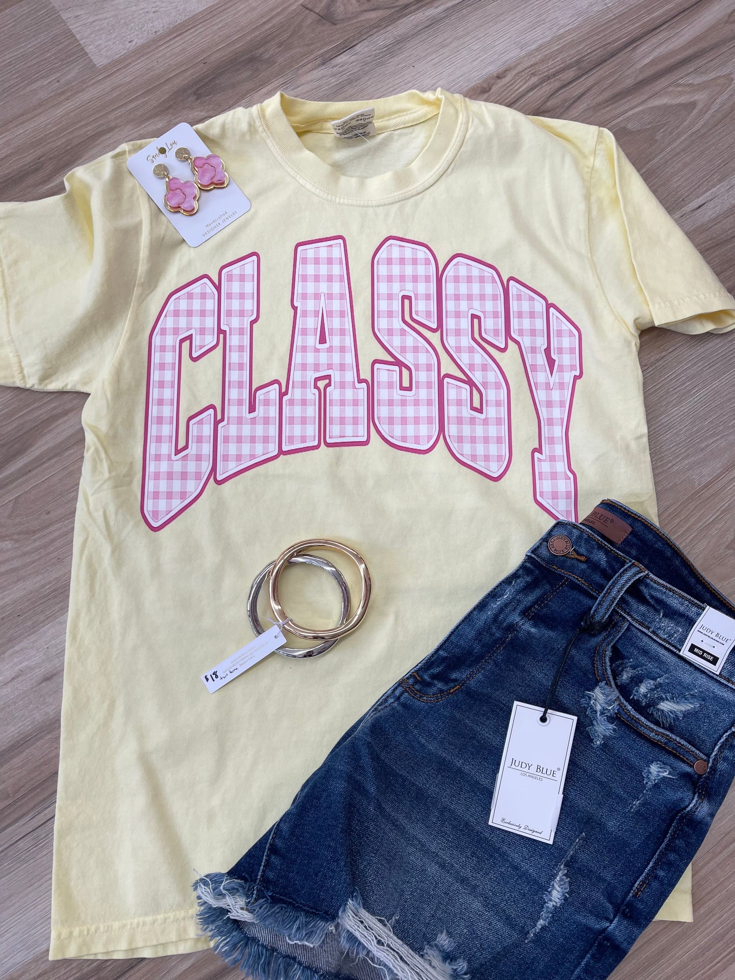 Classy Pink Gingham Graphic Tee | Trendy Tee | Butter