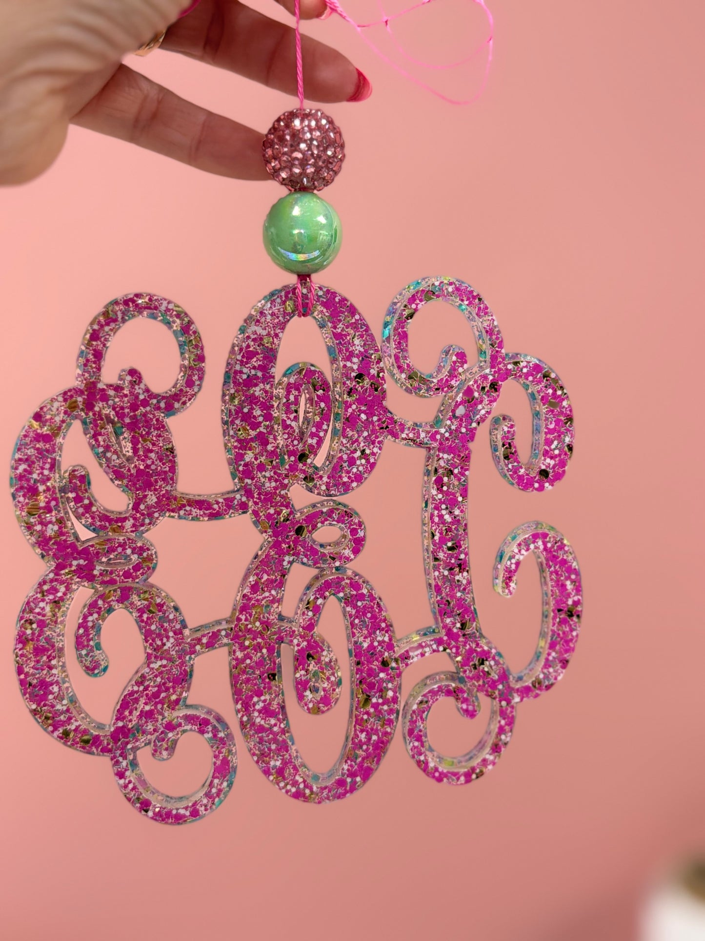 Car Charms Acrylic Monograms