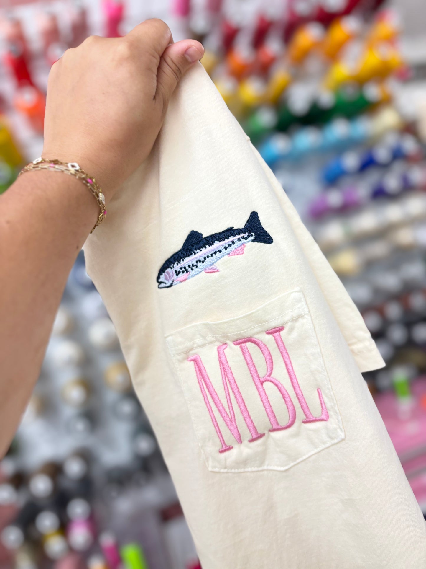 Trout  - CC Pocket Tee with Monogram