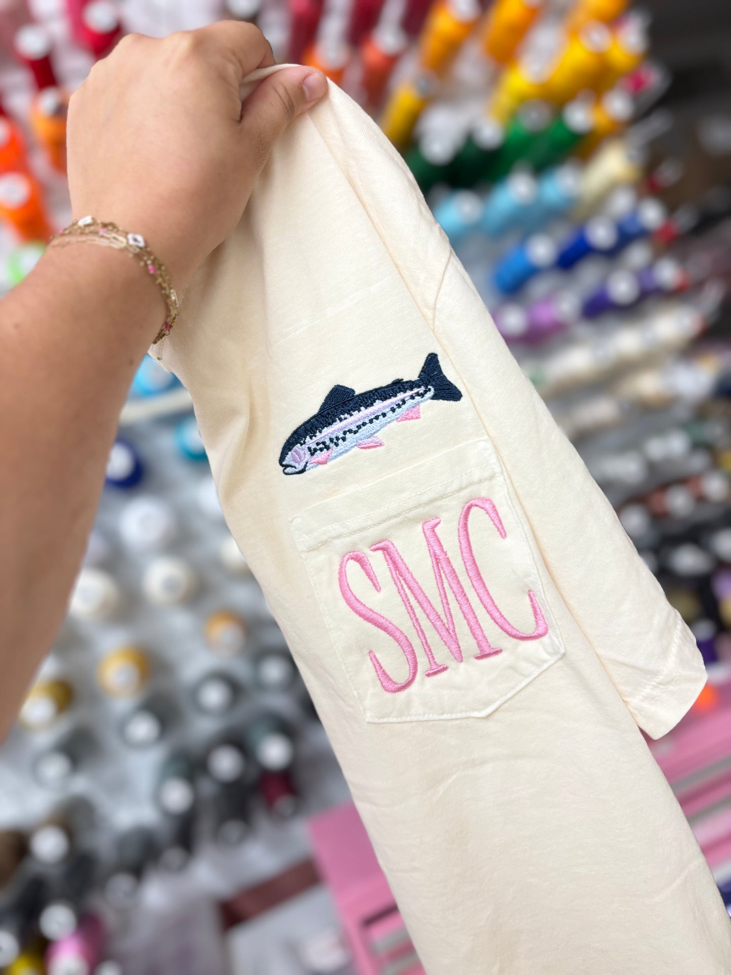 Trout  - CC Pocket Tee with Monogram