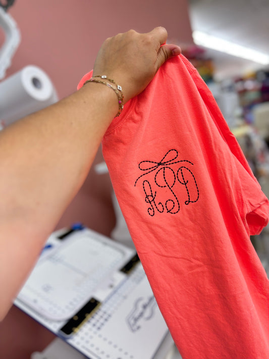 Custom  Comfort Colors Embroidered Tee ✨