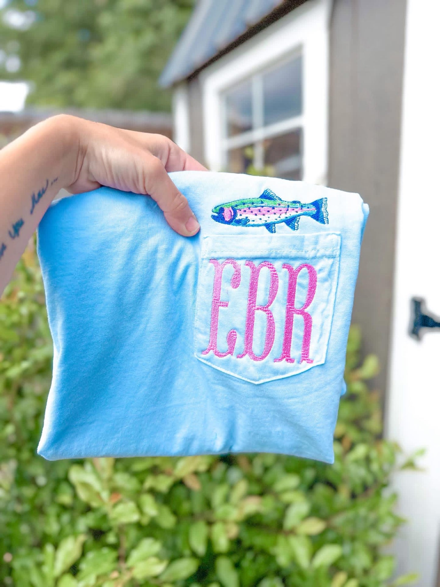 Neon Trout - CC Pocket Tee with Monogram