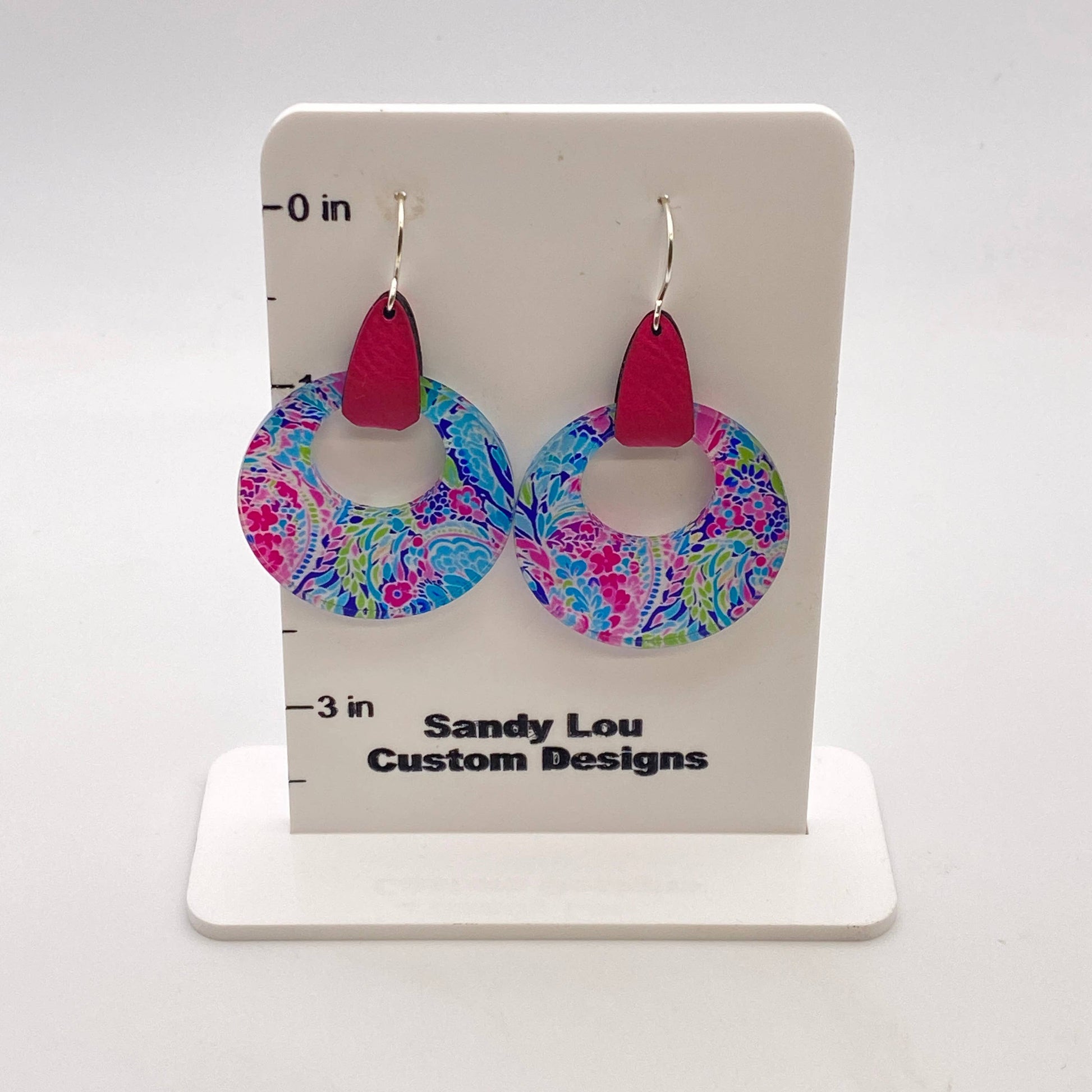 Preppy Pink Stirrup Dangle Earrings