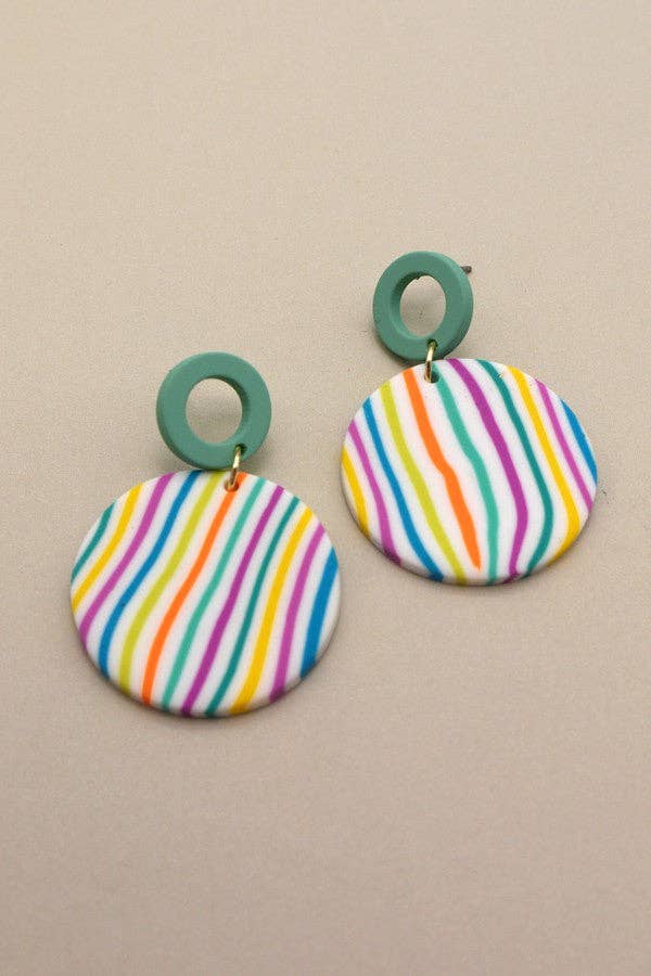 COLORFUL PRINT POLYMER EARRINGS