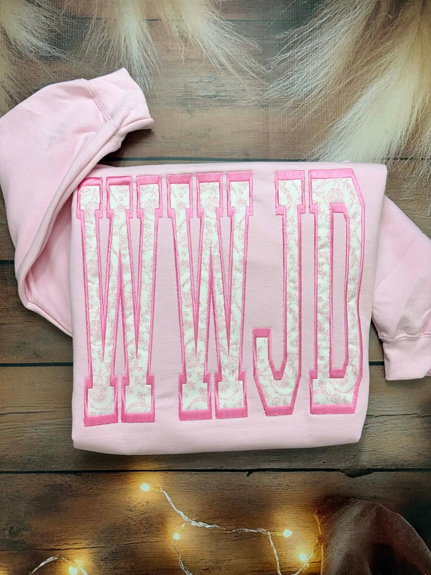 Huge WWJD Fabric Applique Embroidery