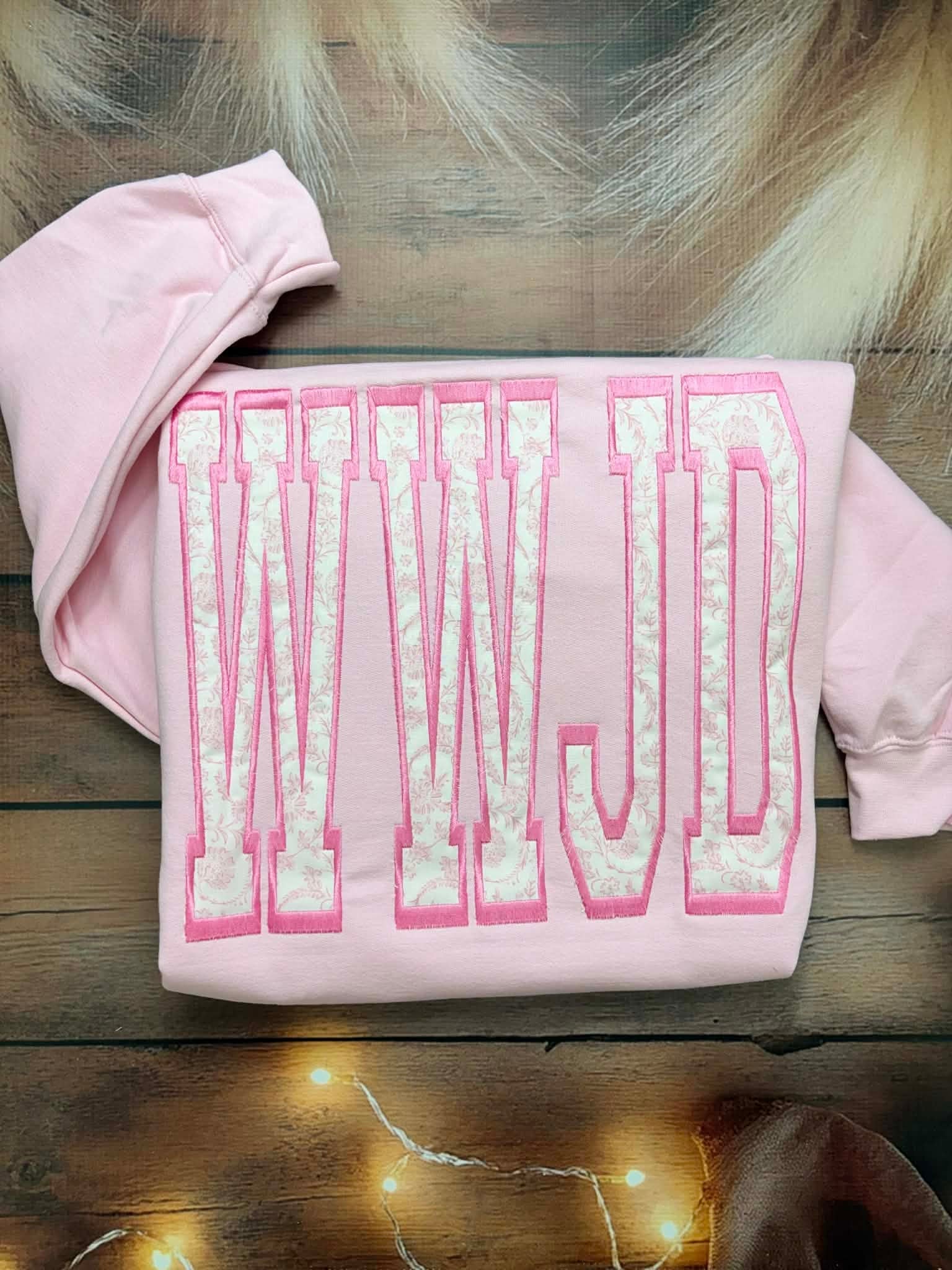 Huge WWJD Fabric Applique Embroidery