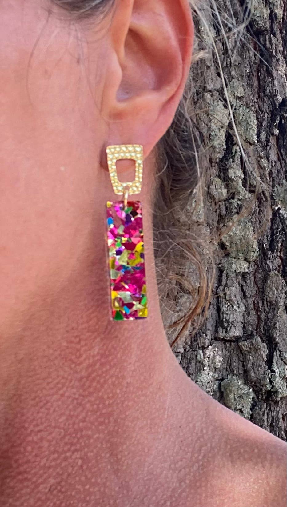 Confetti Glam Dangle Sticks Earrings