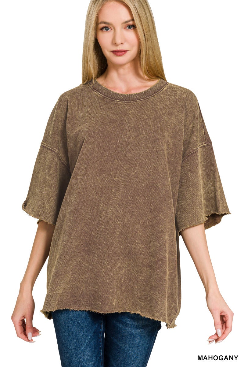 Washed Ease French Terry Drop Shoulder Tee