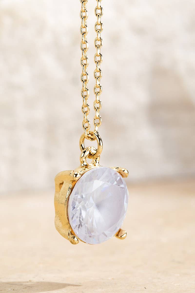 Cubic Zirconia Pendant Short Necklace