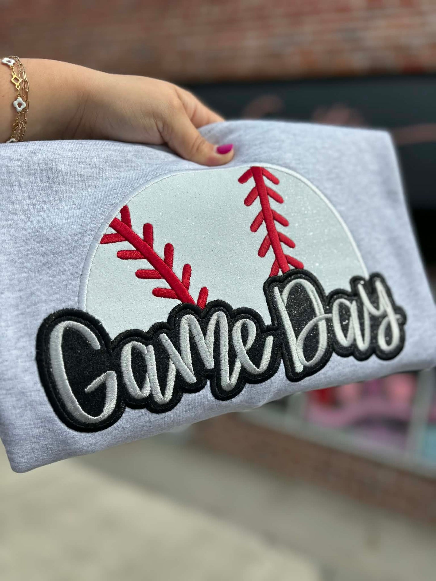 Game Day Glitter Applique Embroidery