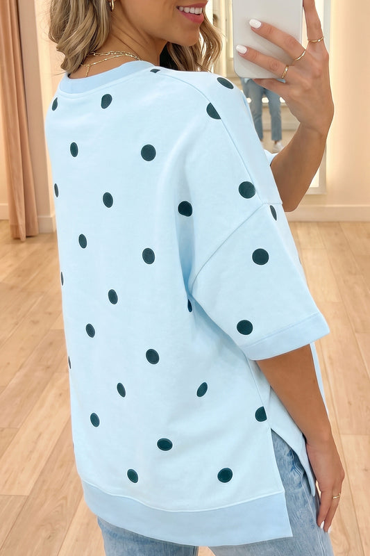 Blue Skies & Polka Dots Oversized Tee