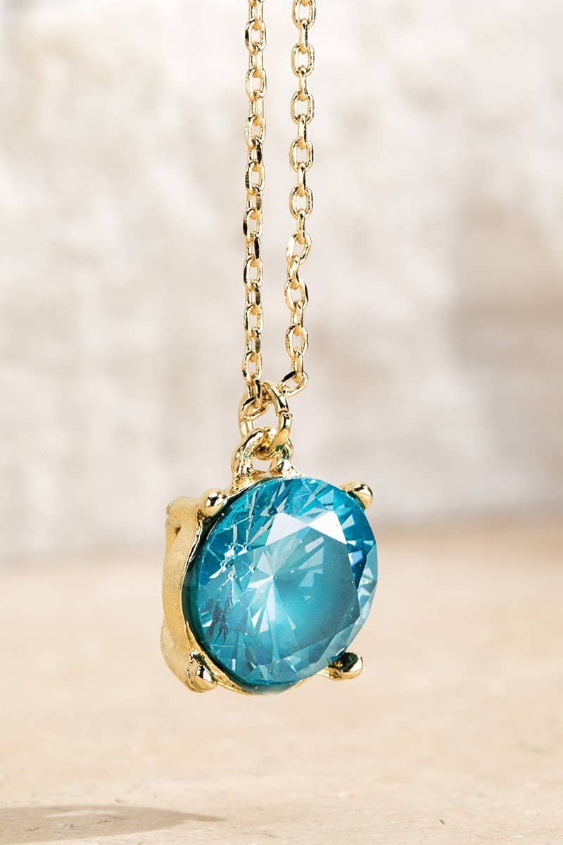 Cubic Zirconia Pendant Short Necklace