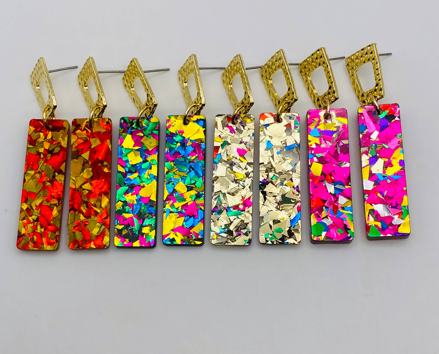 Confetti Glam Dangle Sticks Earrings