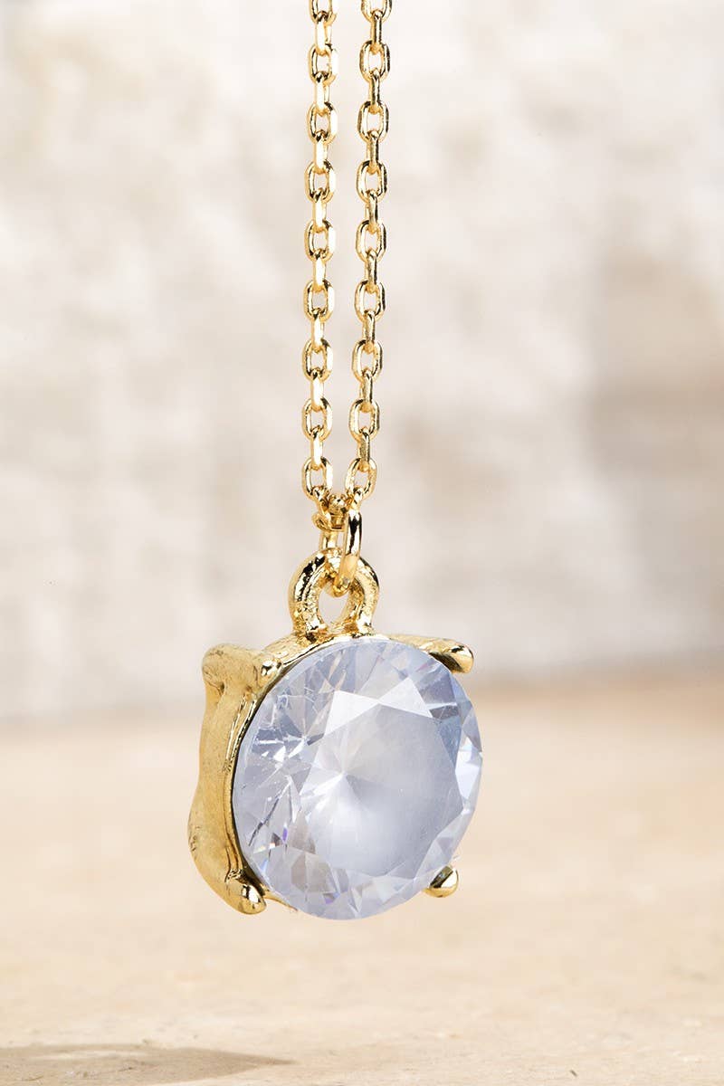 Cubic Zirconia Pendant Short Necklace